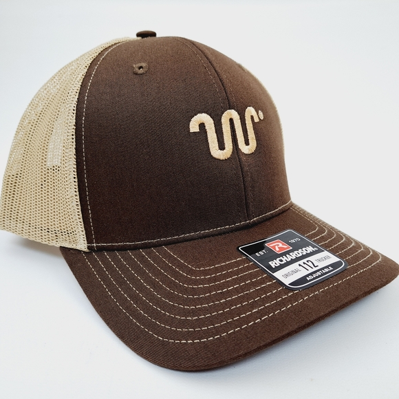 King Ranch Richardson 112 Trucker Mesh Snapback Hat Cap Brown Embroidered - Picture 3 of 4